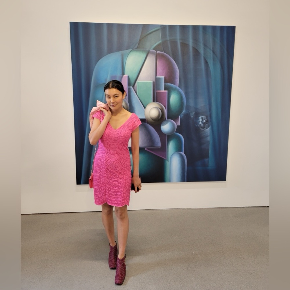 Sue Wong pink bodycon dress